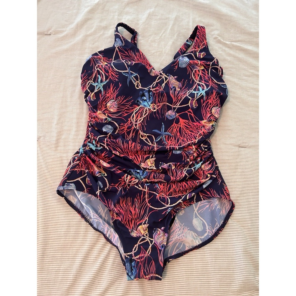 Miraclesuit Blockbuster One Piece 20 Swimsuit Sea Treasures Slimming Control - Picture 2 of 12